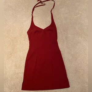 Red Halter Mini Dress 2000s